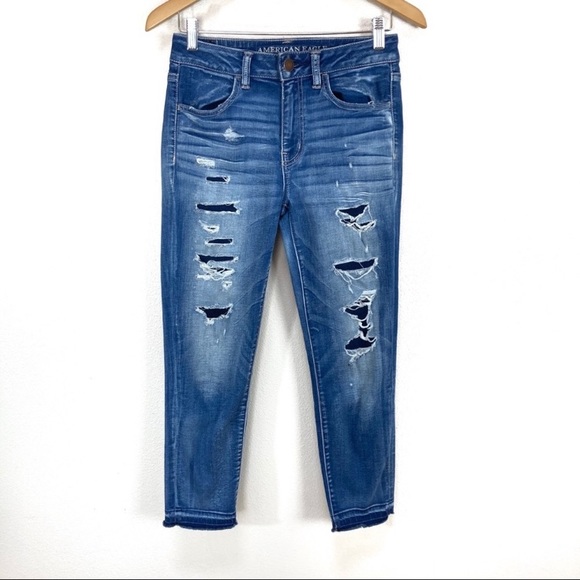 American Eagle Outfitters Denim - American Eagle Hi-Rise Jegging‎ Crop Destructed Skinny Jeans Women’s Sz 6 Long